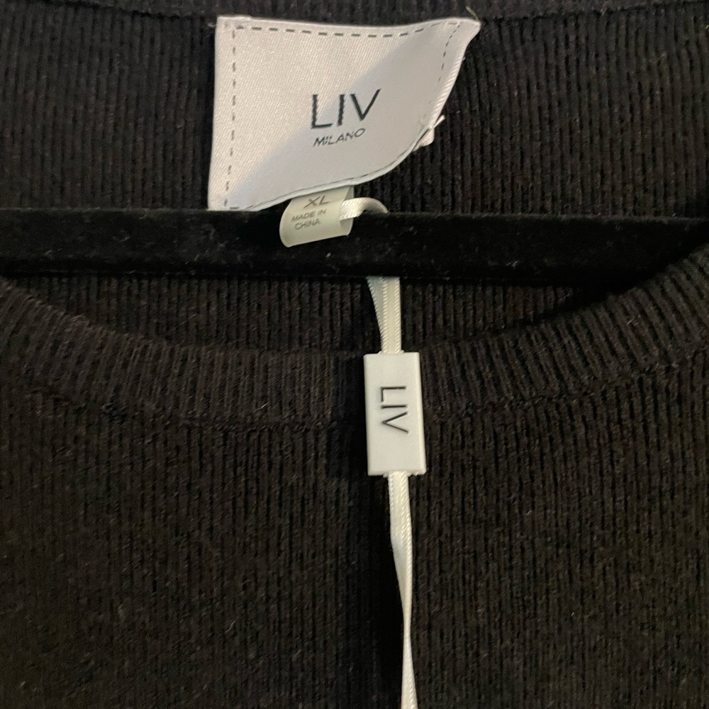 LIV Milano Black Sweater with Gold Leopard Design - Picture 10 of 10